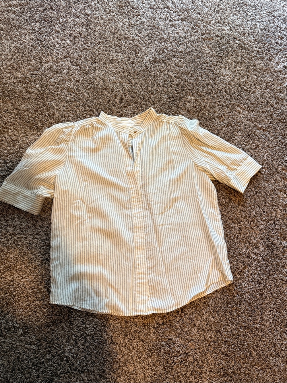 Cream striped H&M button up top